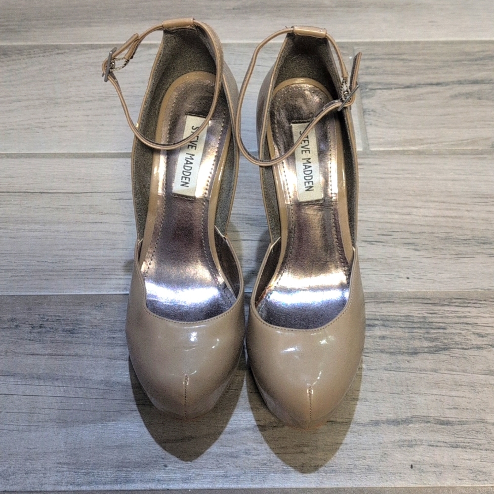 Steve Madden Taupe Heels with Strap - Naia 8.5
